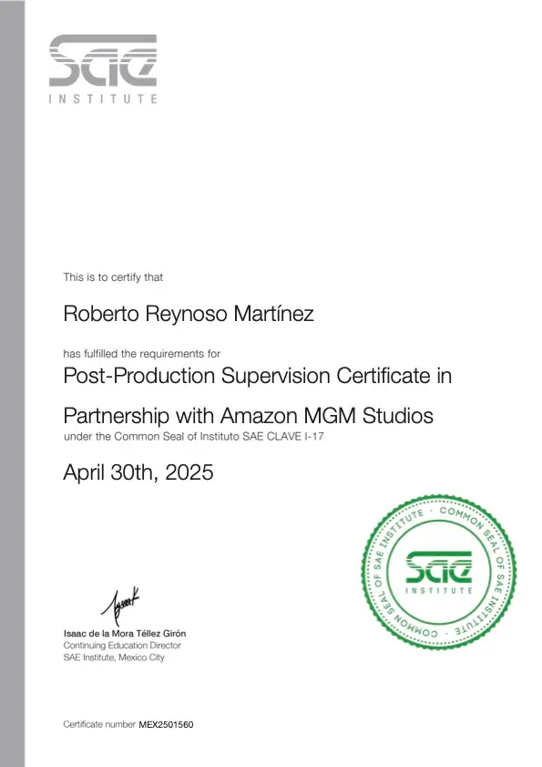 SAE Diploma DSP2025 - www.robertoreynoso.com.mx