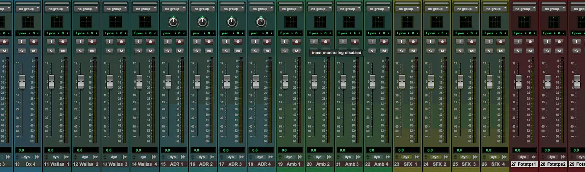 Pro Tools -Grupos principales por función, plantilla básica Protools para post producción